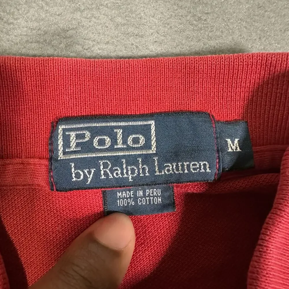 Polo Ralph Lauren Polo Shirt Red Men’s Medium Cotton Classic Y2K Casual Golf